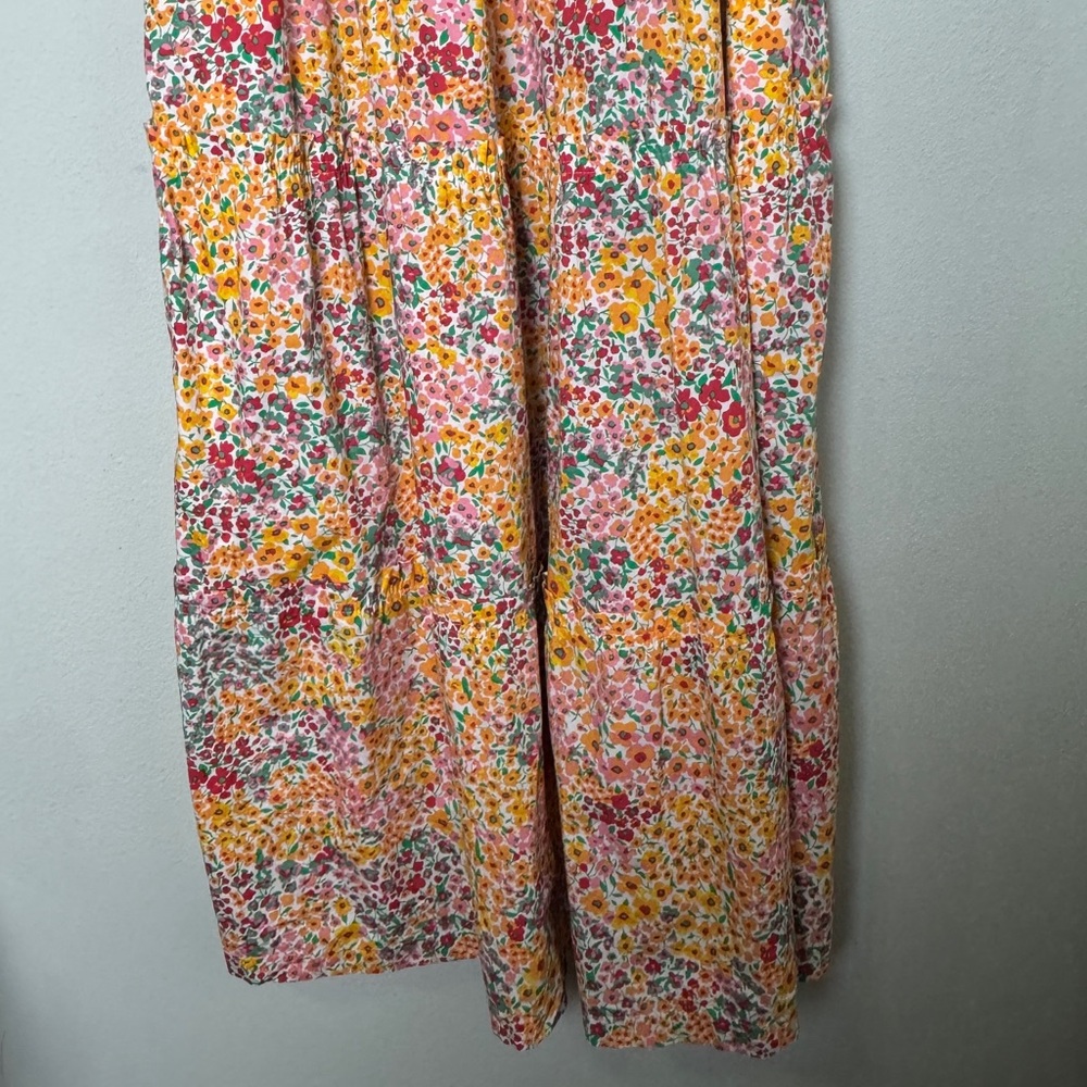 J. Crew Mixed-floral Tiered Midi dress Sleeveless A Line Dress BH899 Size 10 - Picture 5 of 12